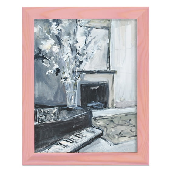 Piano Blues III - Framed Print w/glass - Sunset Pink