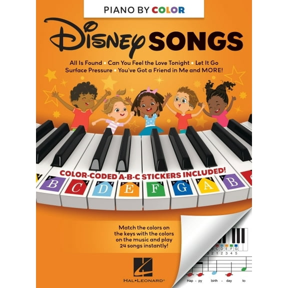 Piano-By-Color - Disney Songs: Color-Coded Notation with Matching Stickers Make Playing Songs from Beloved Disney Movies, (Paperback)