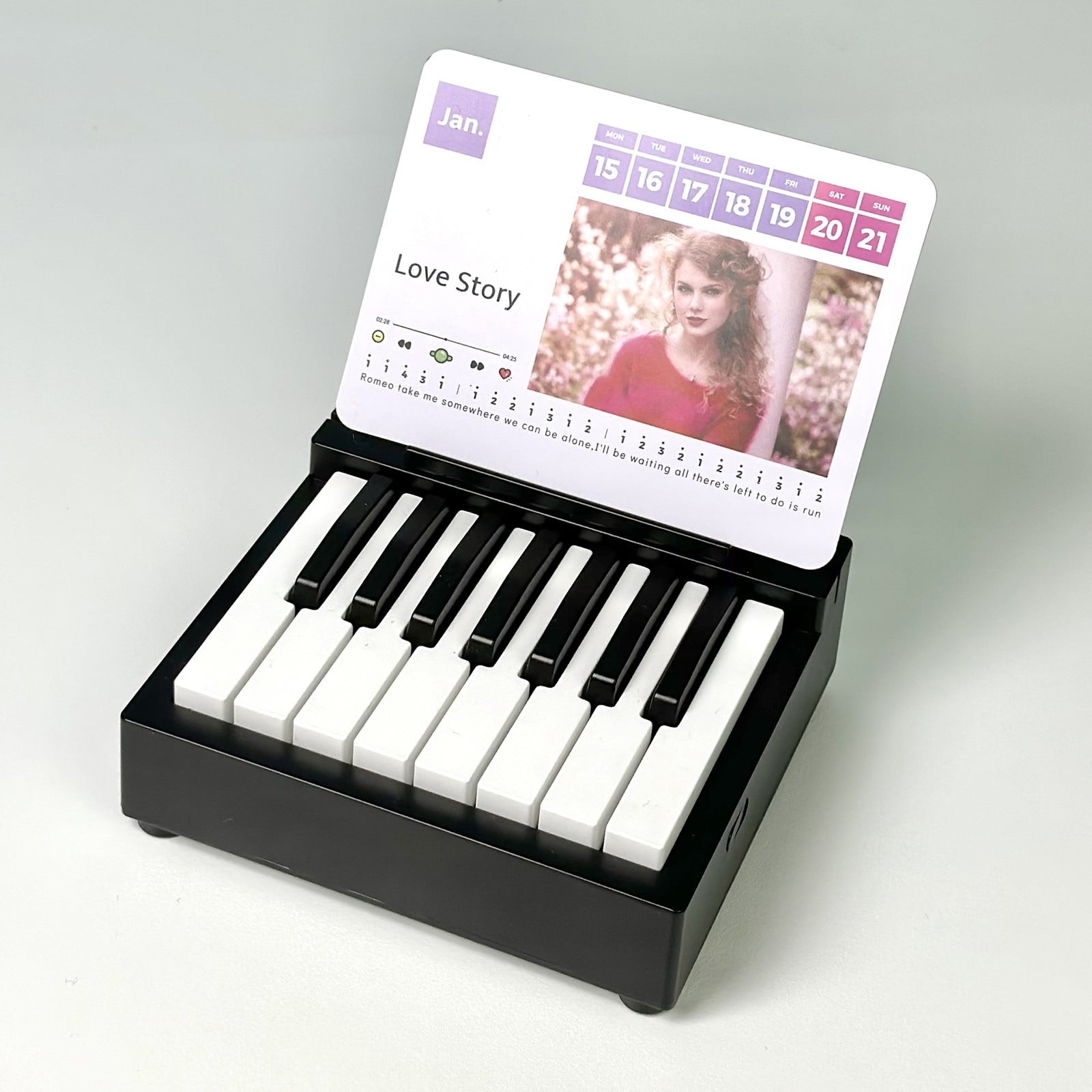MOSHANQING Playable Piano Desk Calendar 2026 – Mini 15-Key Piano With 27 Music Cards, USB Charging & Sound Controls - View #6