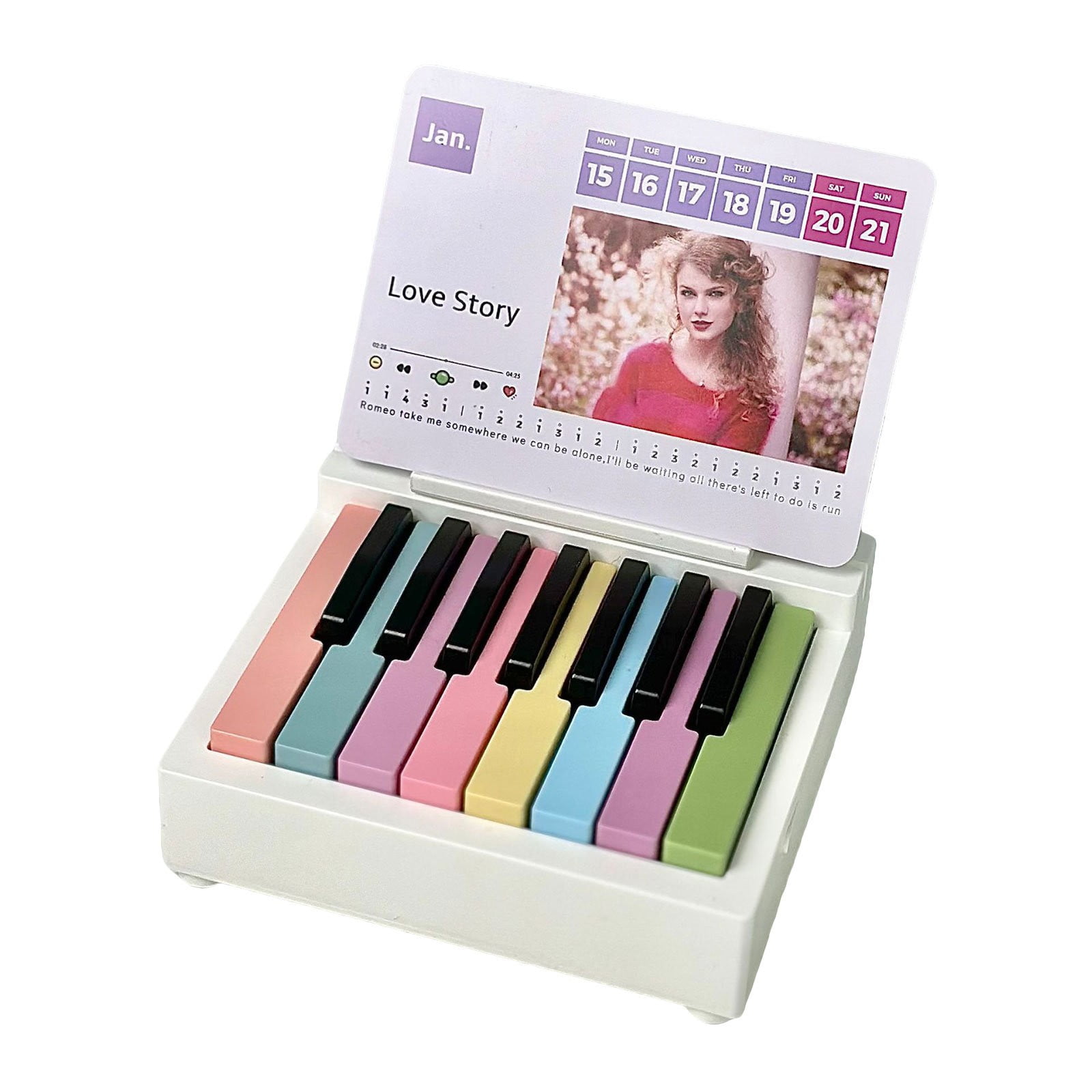 Kaloaede Piano Calendar Playable Piano Desk Calendar with 27 Music ...
