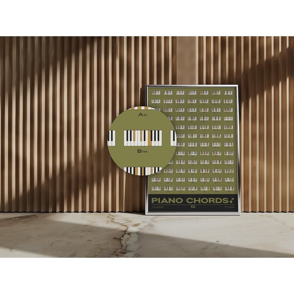 Piano Chords Chart Gift For Pianist Piano Player Green