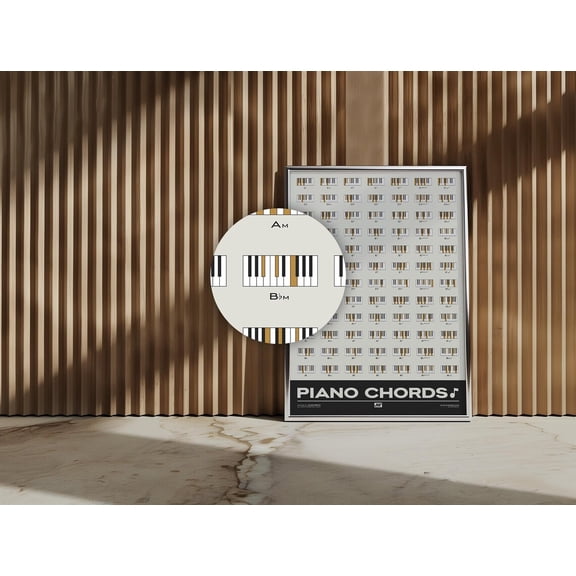 Piano Chords Chart Gift for Pianist Piano Player Cream