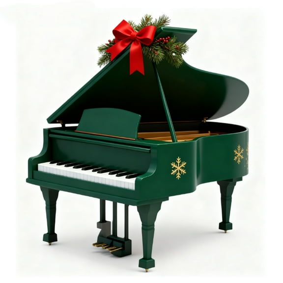 Piano Christmas Ornament, Piano Player Tree Decoration, Acrylic 2D Flat Instrument Ornament, Piano Hanging Decorations, Keepsake for Music Lovers, Musician Gift