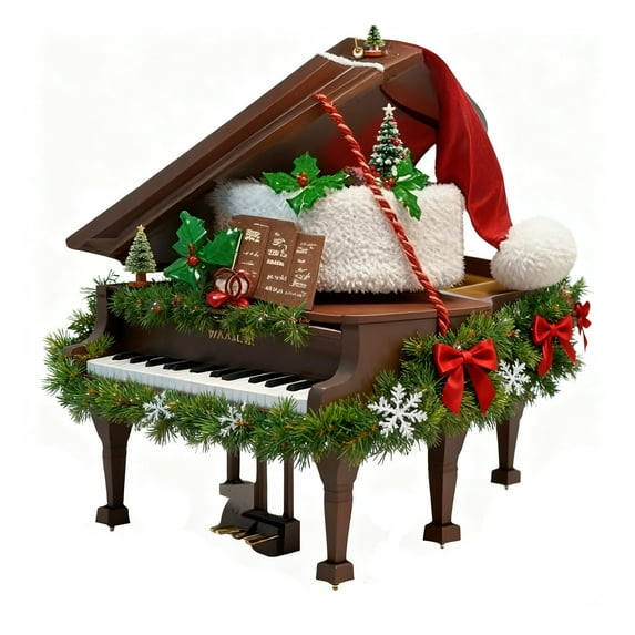 Piano Christmas Ornament, Piano Player Tree Decoration, Acrylic 2D Flat Instrument Ornament, Piano Hanging Decorations, Keepsake for Music Lovers, Musician Gift