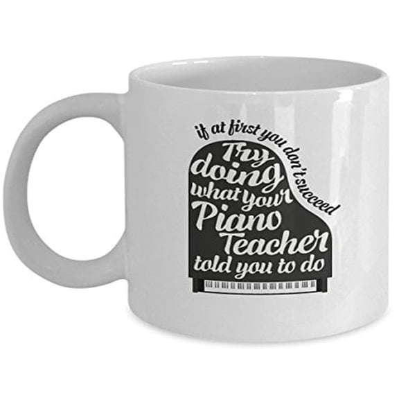 Music Student 11 oz Coffee Mug - Piano White Ceramic Gift