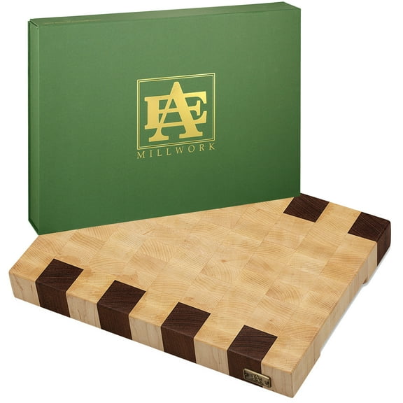 Piano Cutting Board Maple & Walnut Wood End Grain Handmade