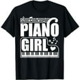 thumbnail image 1 of Piano For Girls Women Musical Piano Player Key Music Recital T-Shirt, 1 of 5