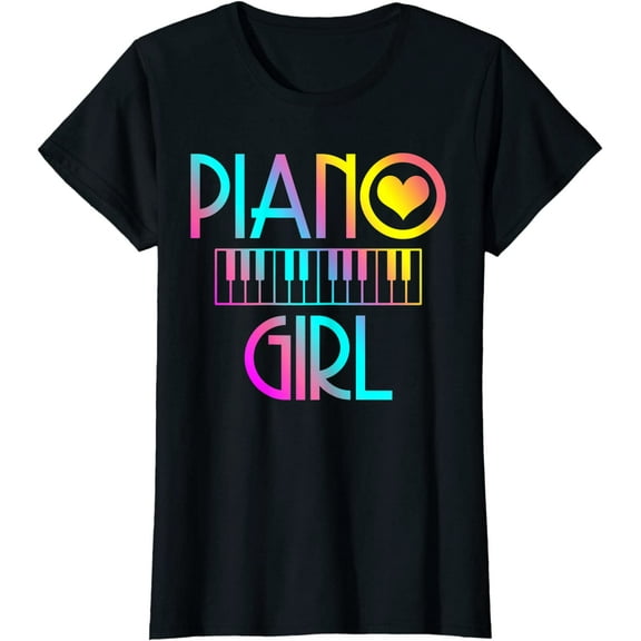 Piano Girl Musical Pianist Keyboard Cute T-Shirt