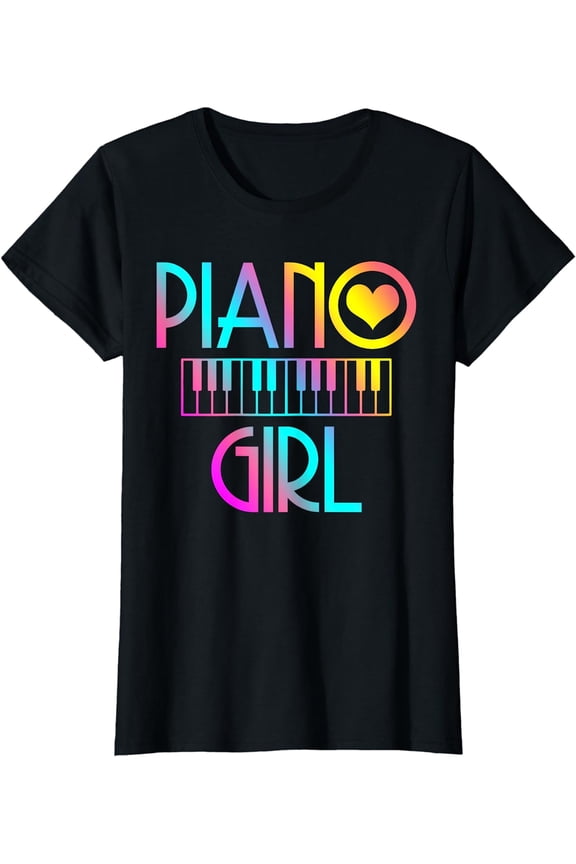 Piano Girl Musical Pianist Keyboard Cute T-Shirt