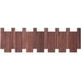 thumbnail image 1 of Piano Key Coat Rack, Walnut Wood Coat Hooks Wall Mounted with 6 Magnetic Flip Hooks, 15kg Load-Bearing, Entryway Hallway Decor, Modern Home Storage, 1 of 8