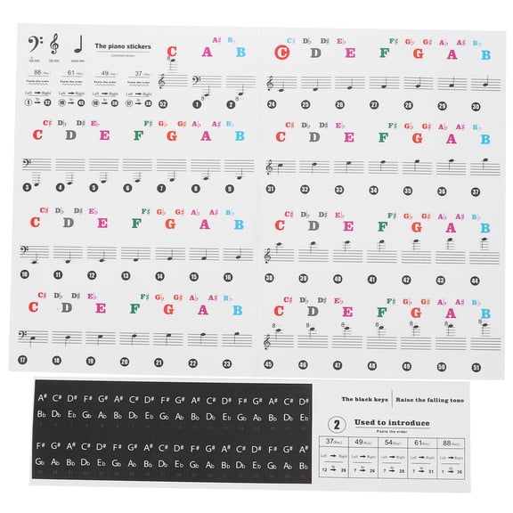 Piano Key Sticker Electronic Organ Universal Keys Transparent Notation Paster Decoration