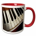 thumbnail image 1 of 3drose, Piano Keyboard, 11oz Two-tone Red Mug, 1 of 6