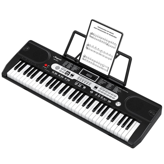 Piano Keyboard, 61 Key Keyboard Piano for Beginner/Professional, Electric Piano with Microphone & Piano App, Supports MP3/USB MIDI/Microphone/Insertion of the pedal