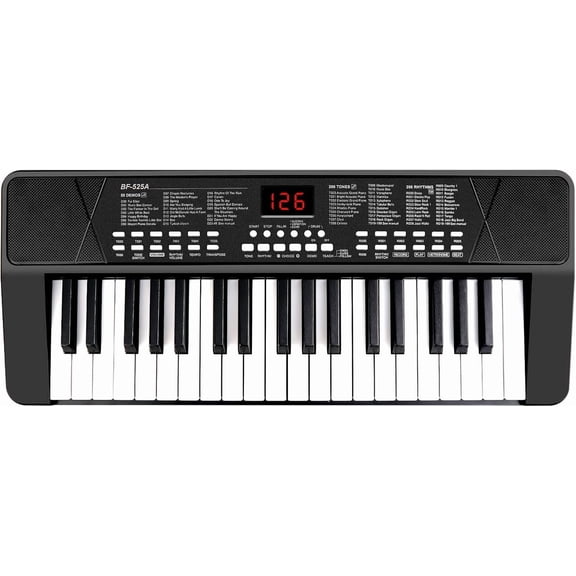 Piano Keyboard for Beginners, 37 Built-in 1200A Rechargeable Piano Keyboards Portable usic Pianos Keyboard with ic LED Screen Teaching for Beginner, Black