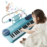 Piano Keyboard for Kids, 37 Keys Music Keyboard Toys with Microphone & Music Stand, Electronic Portable Grand Piano for Beginners Age 1-3, First Birthday Instrument Gift for 2 3 4 Year Old Boys Girls