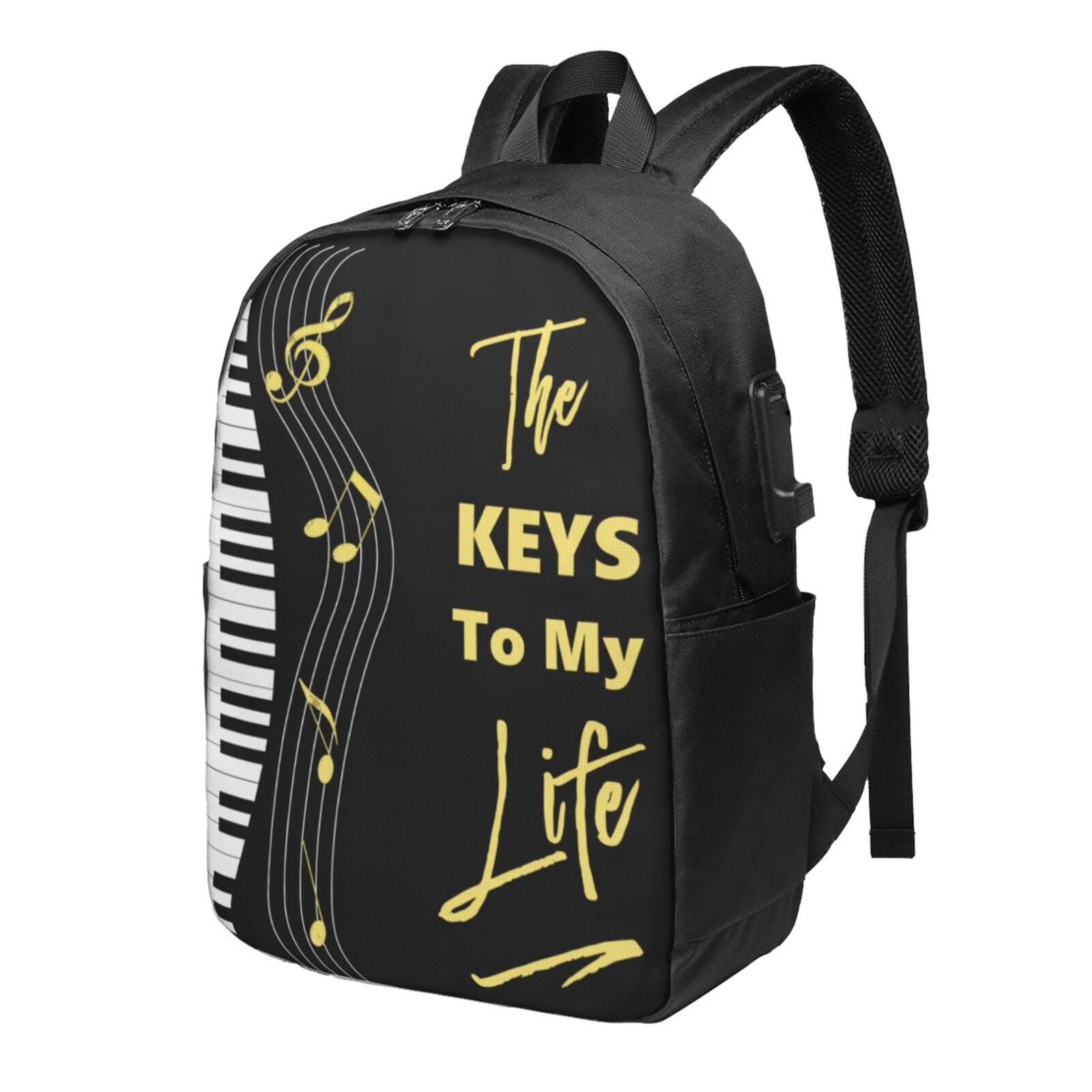 Piano Keyboard Players Music Notes Backpack Lightweight Laptop Backpack