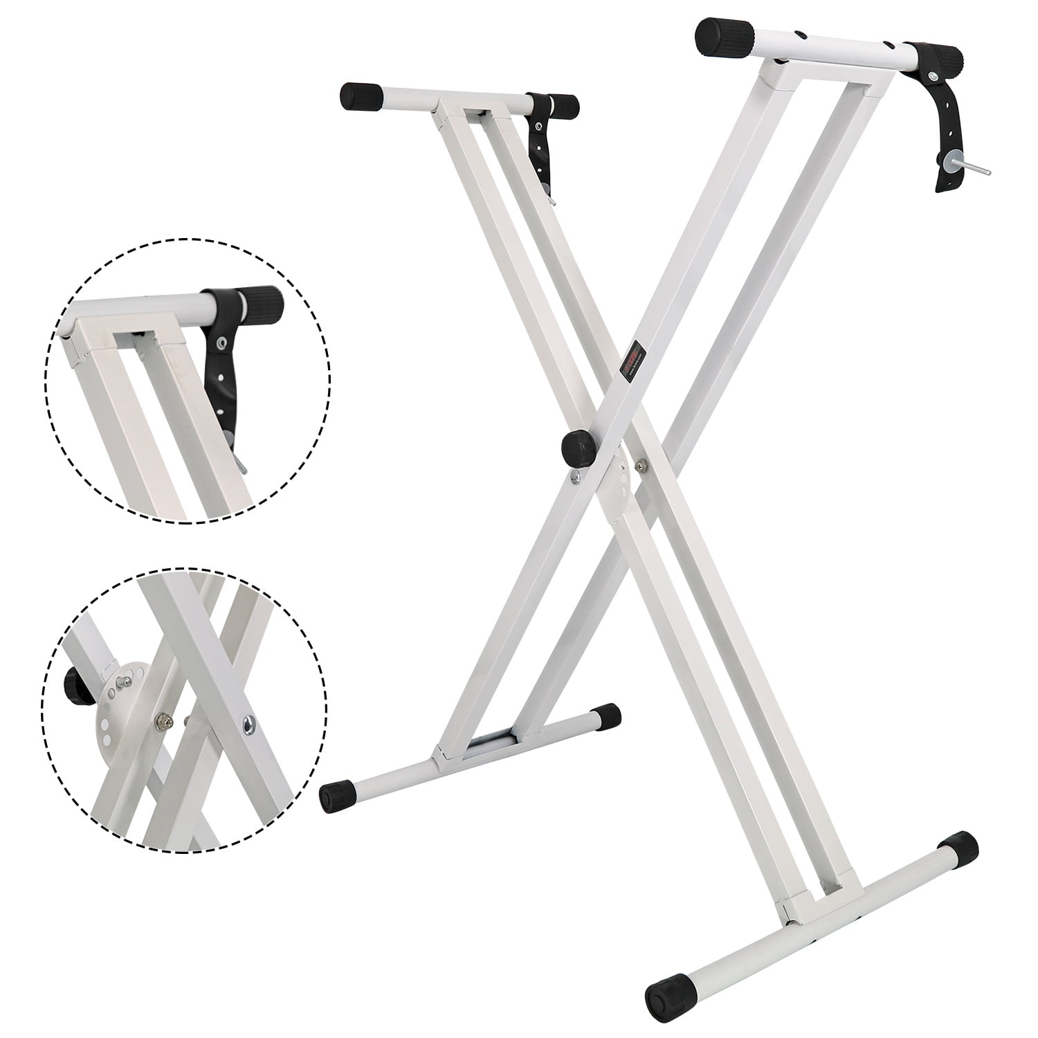 Piano Keyboard Stand Double X Style Heavy Duty Adjustable Digital Electric Piano Riser Durable & Sturdy Music Synthesizer Holder Stands For 61 76 88 Keys w Secure Locking Strap - KS 2X