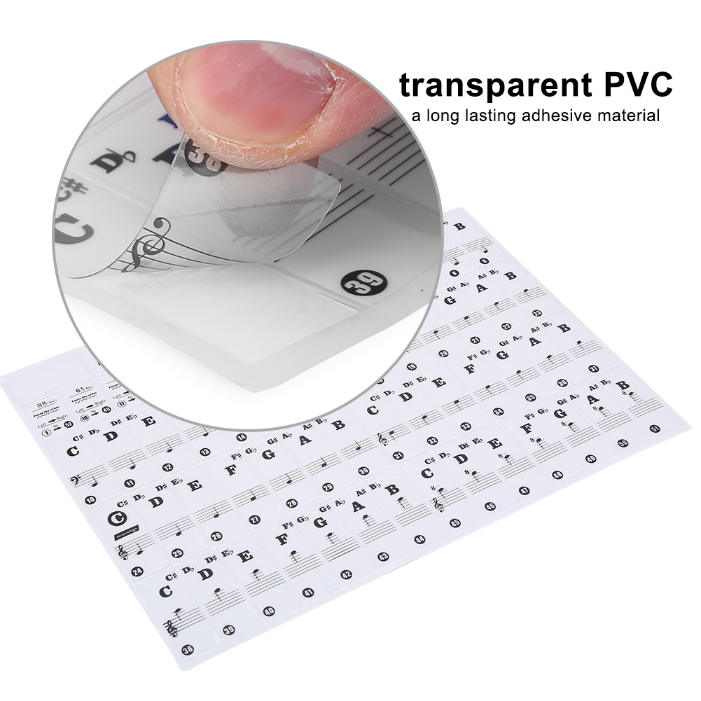 Piano Keyboard Sticker Electronic Piano Sticker Transparent Removable