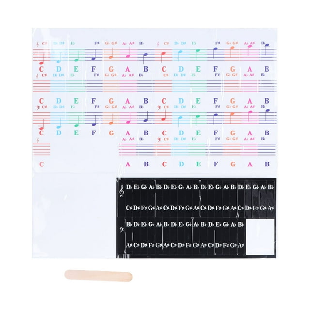Piano Keyboard Sticker, Portable Easy Sticking 88 Keys Removable Note Lable For Instrument