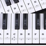 Piano Keyboard Stickers for 37/49/54/61/88 Full Set Transparent Stickers Kids and Beginners Learning Piano, Removable, Leaves No Residue, Black and White