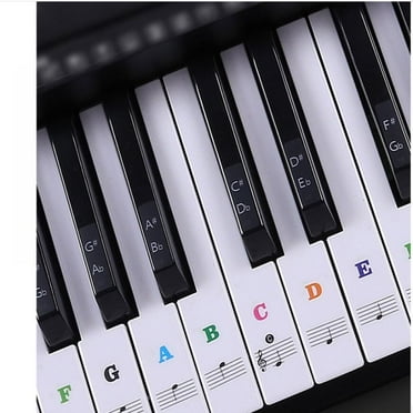 Piano Keyboard Stickers for 54/61/88 Key Electronic Keyboard Transparent Removable Piano Keyboard Sticker 88 Key Piano Stave Note Sticker for Piano Keys