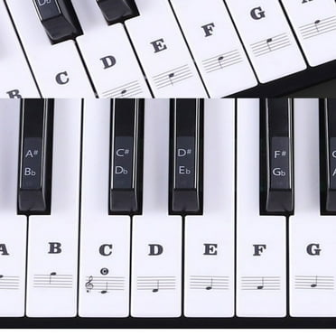 Piano Keyboard Stickers for 88/61/54/ Key, Bold Large Letter Piano Stickers for Learning, Removable Piano Keyboard Letters, 88 Key Piano Stave Note Sticker for Beginners and Kids