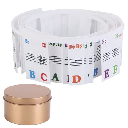 Piano Keyboard Stickers for 88 Key, Moclever Waterproof Removable Piano Key Labels,Thinner Material,Bright & Colorful Bigger Letter, Leaves No Residue,PVC Piano Notes Guide without Glue for Beginners