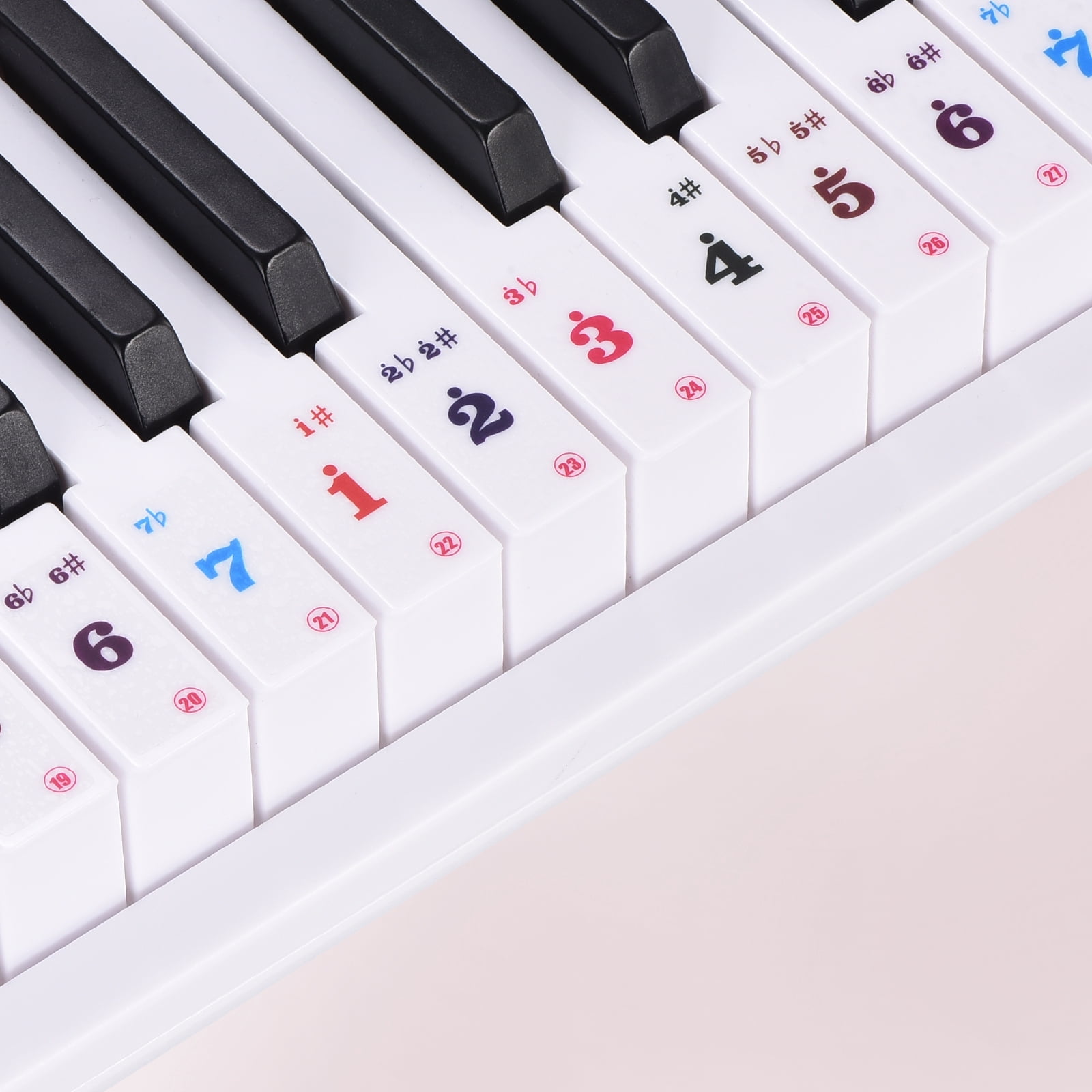 Piano Keyboard Stickers Numbers 61 Keys Stickers Removable Labels for ...