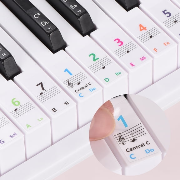 Piano Keyboard Stickers for 88/61/54 Keys, Keyboard Note Stickers for Learning