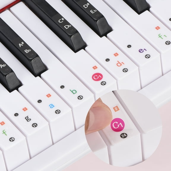 Piano Keyboard Stickers for 88/76/61/54/34 Keys, Removable Note Labels for Beginners No Need Sticker Reusable