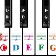 Piano Keyboard Stickers for 88 Key Multi-Color,Removable Large Bold Letter for Kids