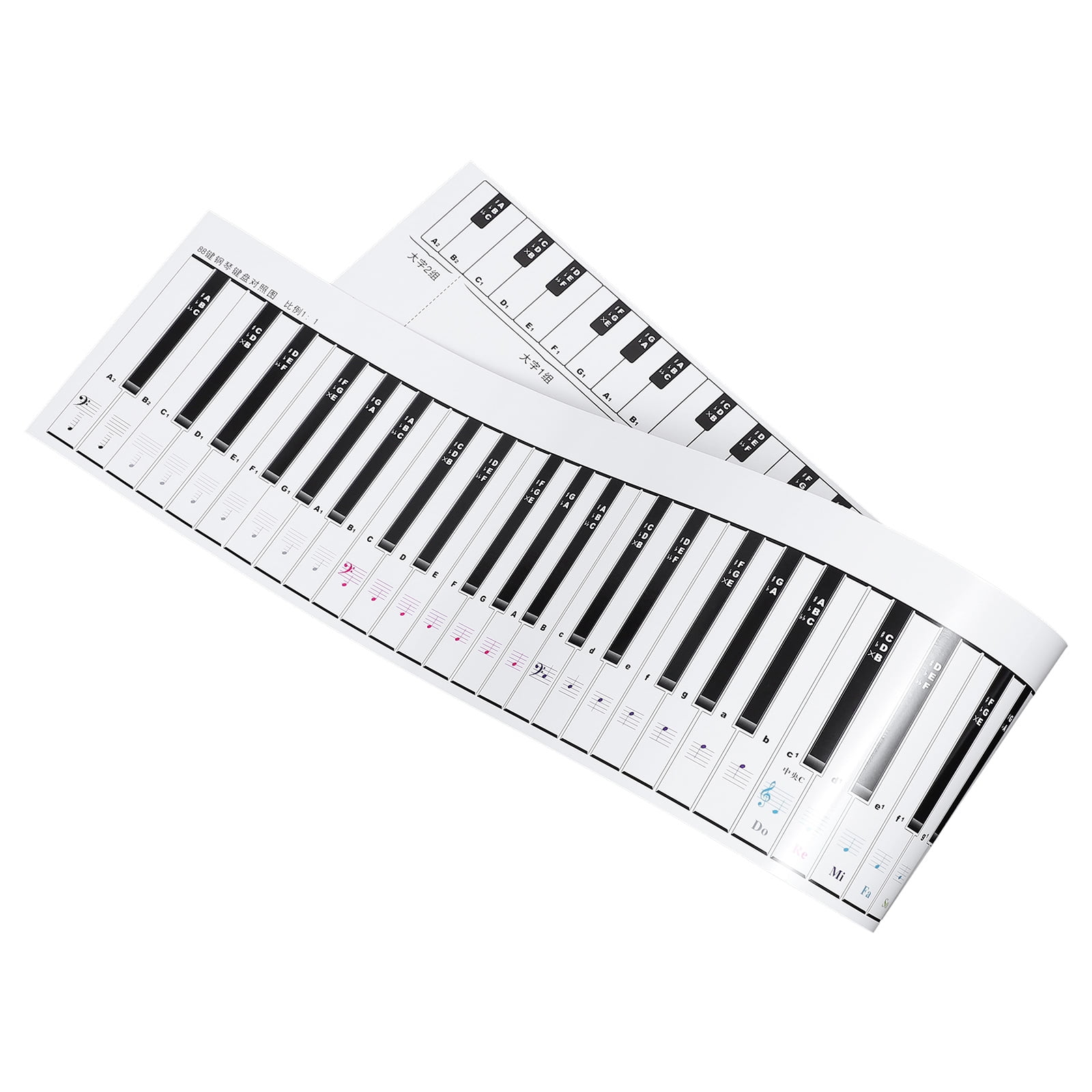 Piano keyboard teaching paper practice sheet reference tool child