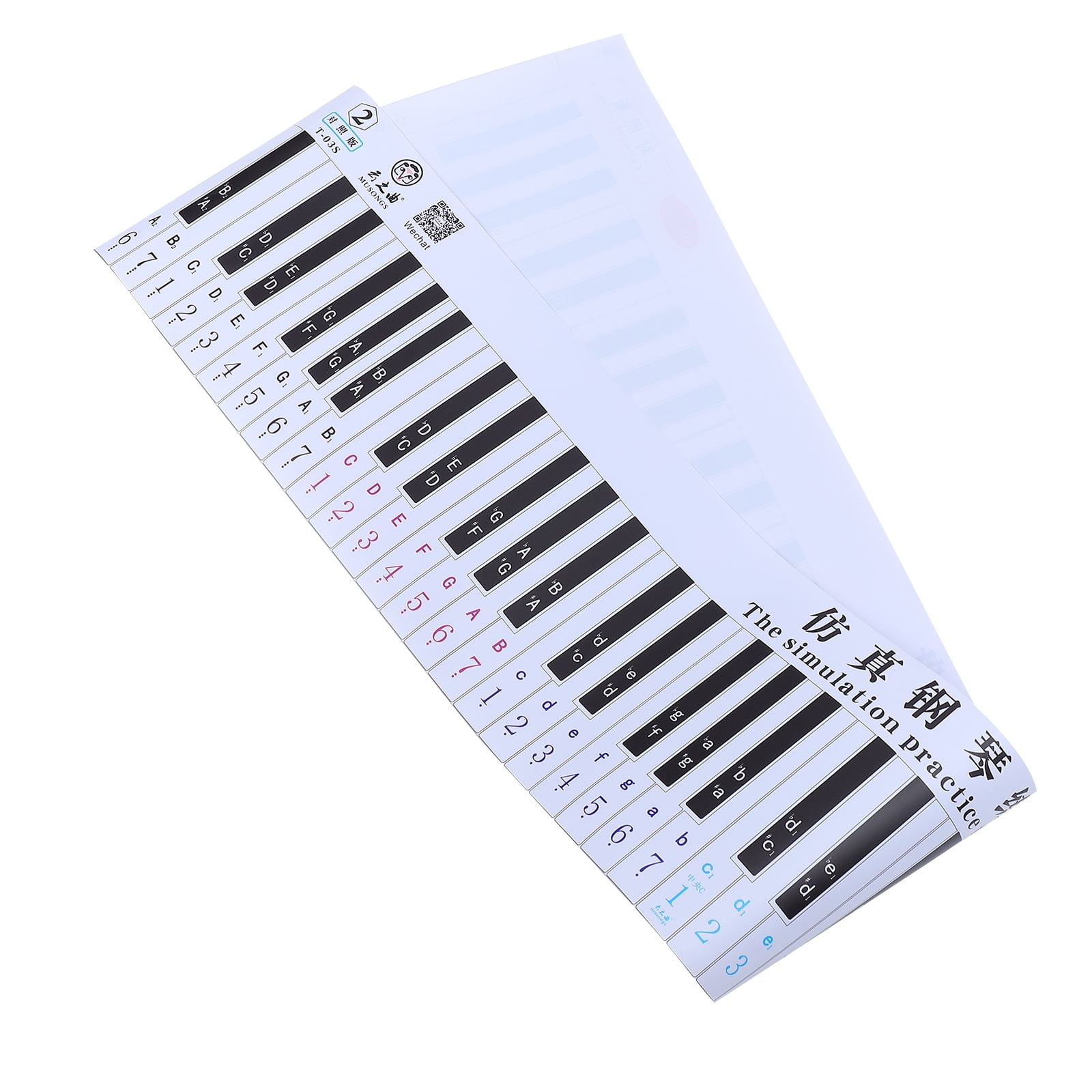 Piano Keyboard Wall Chart Sticker by Numbers Practice Music Digital Pianos Poster Note 88 Keys