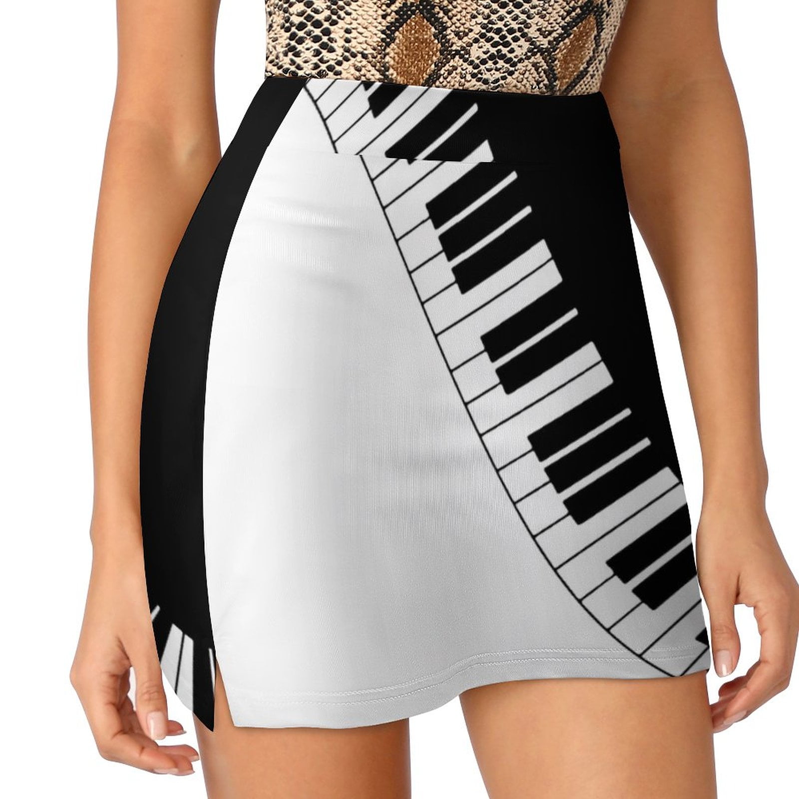 Piano Keyboard Women's skirt Mini Skirts A Line Skirt With Hide Pocket