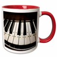 thumbnail image 1 of 3drose, Piano Keys, 11oz Two-tone Red Mug, 1 of 6