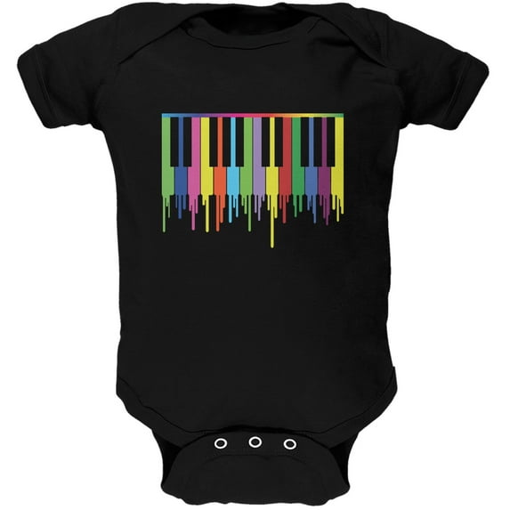 Piano Keys Black Soft Baby One Piece - 3-6 months
