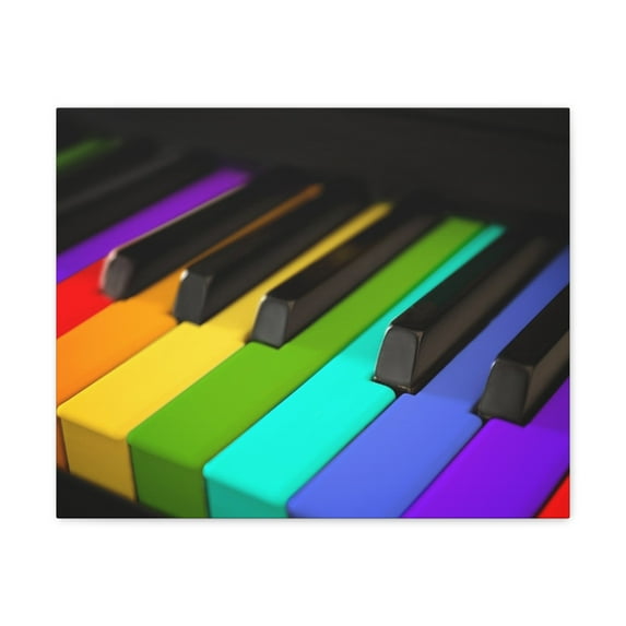 Piano Keys In Rainbow Music Lover's Delight Piano Keyboard Canvas Wall Art for Home Decor Ready-to-Hang