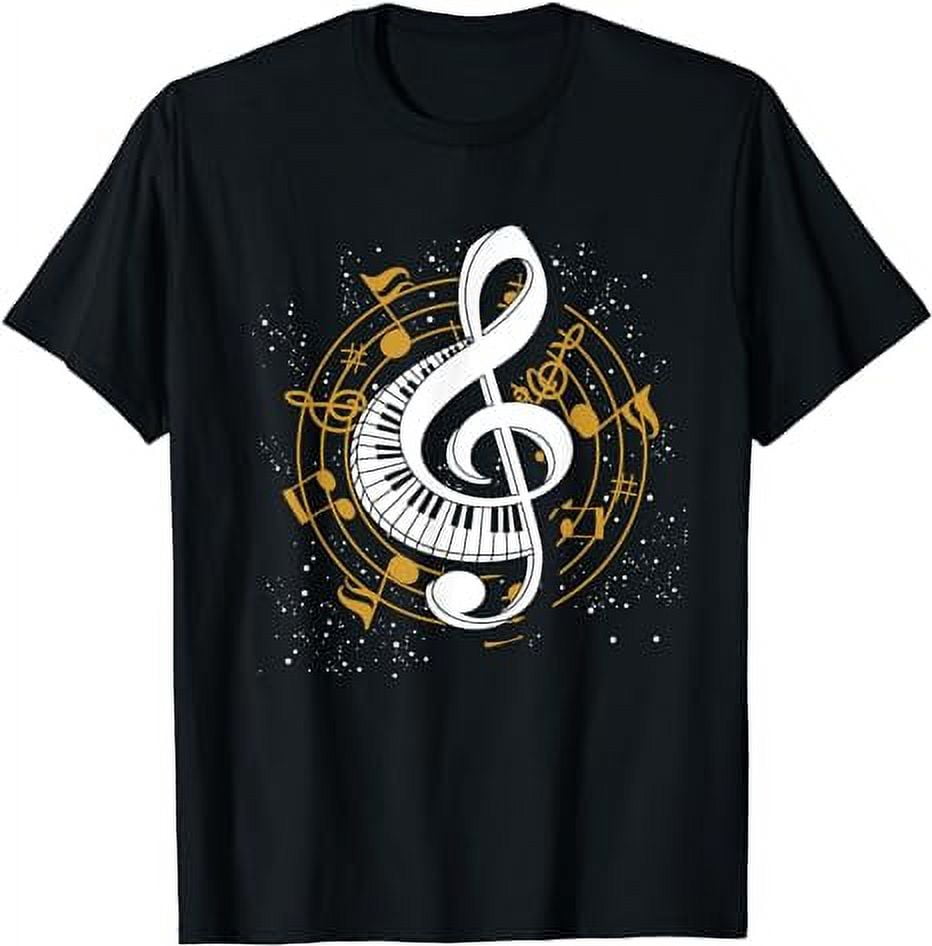 Piano Keys Keyboard Music Notes Treble Clef Music T-Shirt - Walmart.com