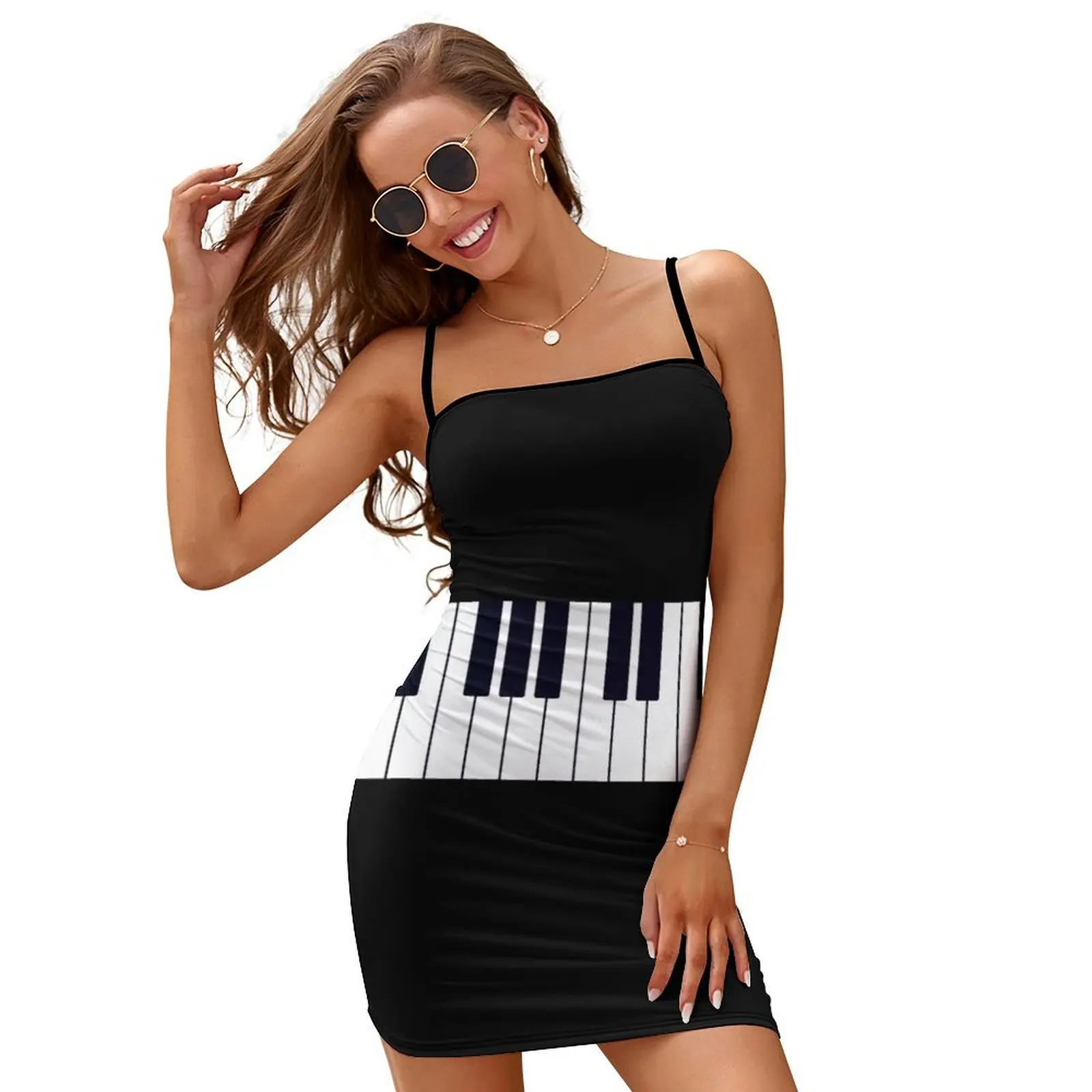 Piano Keys Slip Dress dresses for woman 2024 african dresses for woman