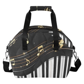 Piano Keys Stave Notes Butterfly Insulated Lunch Bag Reusable Quilted Lunch Box Waterproof Leakproof Lunch Container