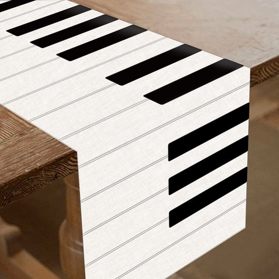 Piano Keys Table Runner Music Table Runners Black and White Universal Tablerunner Decoration