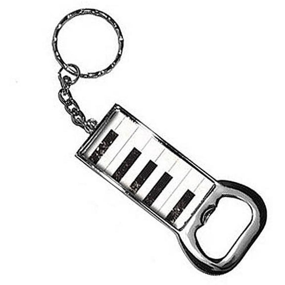 Piano Keys Vintage Distressed Keychain Key Chain Ring Bottle Bottlecap Opener
