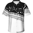 thumbnail image 1 of Piano Keys with Musical Notes Mens Hawaiian Shirt Short Sleeve Casual Button Up Tropical Summer Beach Shirt, 1 of 9