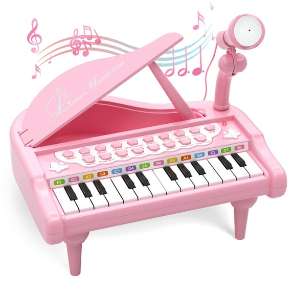 Piano for Kids, Toddler Toys for Girls, 24 Keys Kids Piano Toy, Musical Toys for 1 Year Old, Kids Keyboard with Microphone, Preschool Learning Toys, Musical Instruments for 1 2 3 Year Old Best Gift