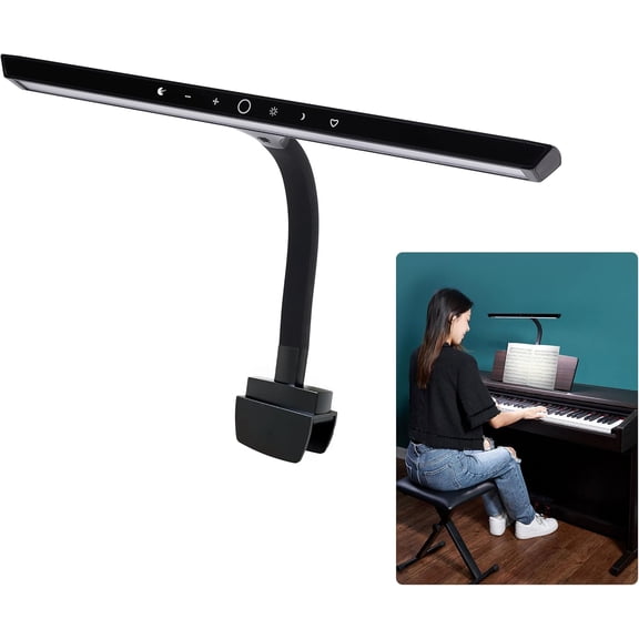 Piano Light for Digital Piano and Grand Piano, Professional Led Clip lamp with Ambient Light, Favorite Mode,Piano Lamps for Sheet Music, Eye-Care 5 Levels Color Temperatures 5 Levels Dimming