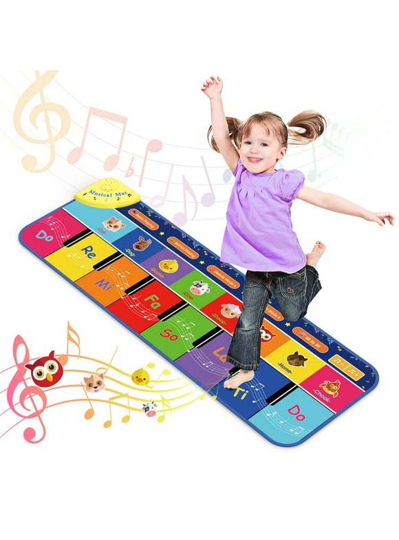 Piano Mat Keyboard Piano for Kids 2 3 4 5 6 Years Old, Dance Mat Toddler Musical Toys Floor Keyboard Piano Mat, Girls Gifts for Kids Boys Girls Ages 2 3 4 5 6 7 8