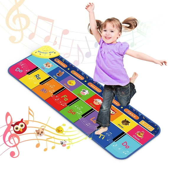 Piano Mat Keyboard Piano for Kids 3 4 5 6 Years Old, Dance Mat Toddler Musical Toys Floor Keyboard Piano Mat, Girls Gifts for Kids Boys Girls Ages 3 4 5 6 7 8