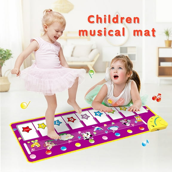 Piano Mat - Musical Keyboard Floor Playmat 39.5" Electronic Music Animal Touch Play Blanket Funny Xmas Gift Toy for 1 2 3 Year Old