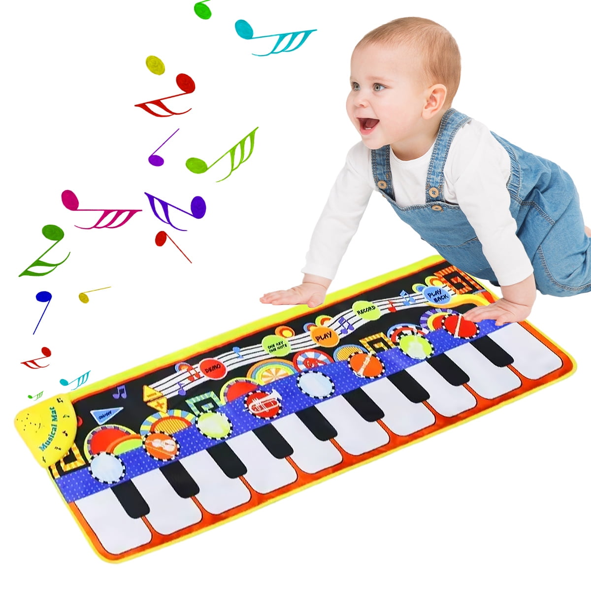Piano Music Mat, 43.3'' x14.2''Keyboard Play Mat Music Dance Mat with