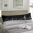 thumbnail image 1 of Piano Music Notes Body Pillow Cover Black White Musical Note Piano Keyboard Long Pillow Case Protector with Zipper Rectangle Soft Large Pillow Cases Covers for Bedding,Couch,Sofa,Home Gifts 20"x54", 1 of 4